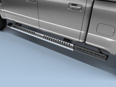 Ford Step Bars - 6 Inch Angular, Chromed Aluminum, Super Cab Extended Length HC3Z-16450-AB