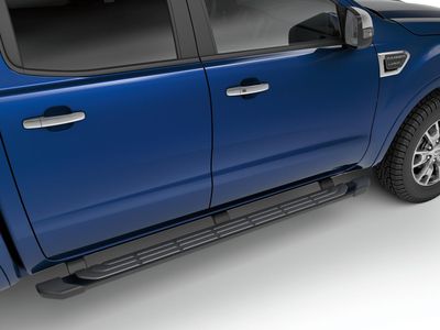 Ford Step Bars - 5 Inch Angular, Black Painted, Super Cab KB3Z16450AC