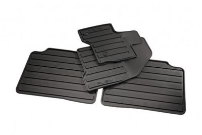 Ford Floor Mats - All - Weather Thermoplastic Rubber, Black Dual Button, 4 - Piece Set DA8Z-7413086-BA