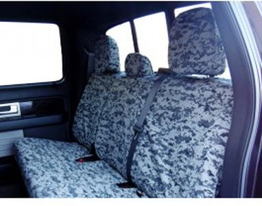 Ford Seat Savers Custom Camouflage Pattern Seat Covers by Covercraft - Rear 60/40, Crew Cab, With Armrest, Winter Camo VFL3Z-2663812-N