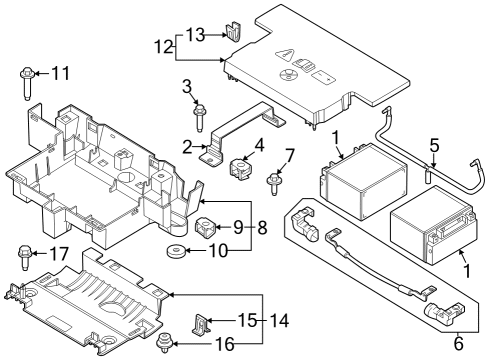 Ford PC3Z-14300-AAD CABLE ASY - BATTERY TO BATTERY