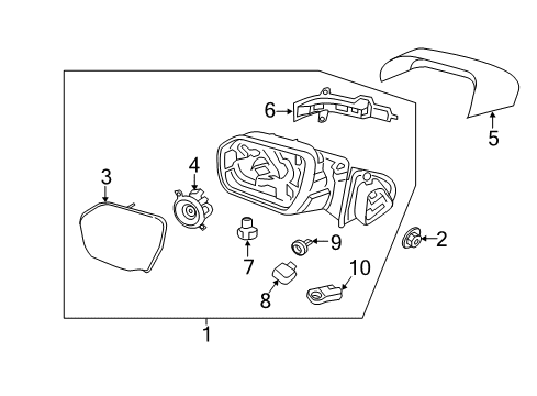 Ford LL1Z-17682-AA MIRROR ASY - REAR VIEW OUTER