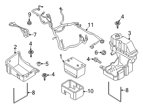 Ford LC3Z-14300-P CABLE ASY - BATTERY TO BATTERY