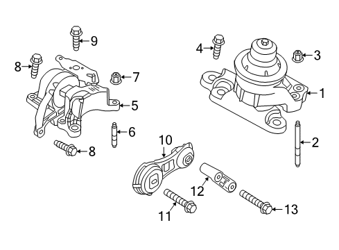 2019 Ford Police Interceptor Utility Engine & Trans Mounting Diagram 2