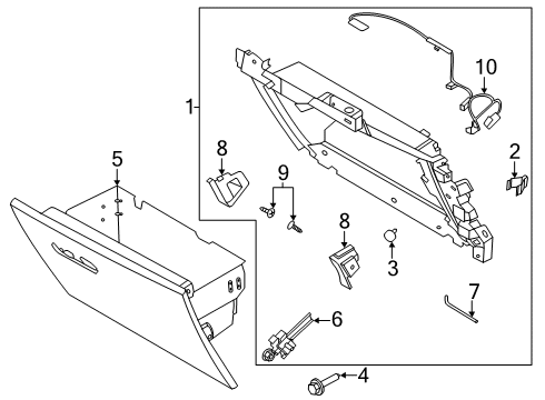 2022 Lincoln Aviator DOOR ASY - GLOVE COMPARTMENT Diagram for LC5Z-7806024-AF