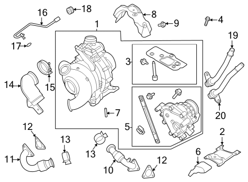 2023 Ford F-250 Super Duty Turbocharger & Components Diagram