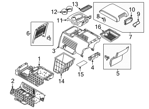 2019 Ford Police Interceptor Utility Front Console, Rear Console Diagram 2