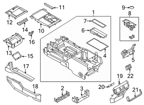 2021 Ford F-150 Front Console Diagram 2