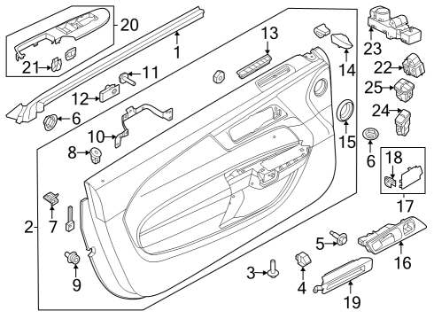 2024 Ford Mustang TRIM ASY - FRONT DOOR Diagram for PR3Z-6323942-AD