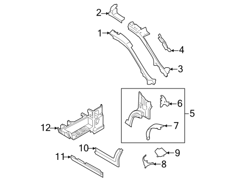 2022 Ford E-Transit Hinge Pillar Diagram 2