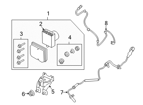 2019 Ford Police Interceptor Sedan Anti-Lock Brakes Diagram 1