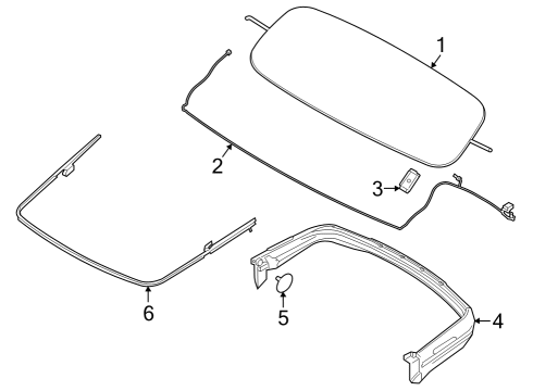 2024 Ford Mustang Exterior Trim - Top Diagram