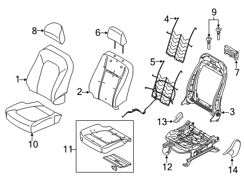 2020 Ford F-150 Front Seat Components Diagram 5