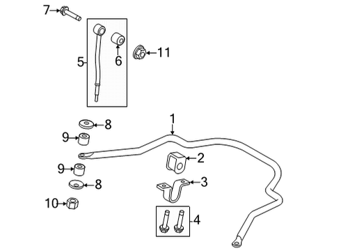 2021 Ford E-350/E-350 Super Duty Stabilizer Bar & Components - Rear Diagram