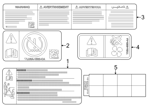 2023 Ford F-350 Super Duty Information Labels Diagram