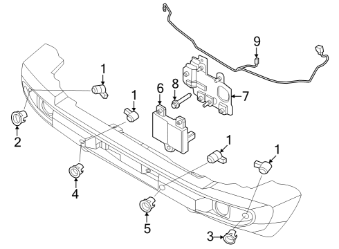 2023 Ford Bronco Electrical Components - Front Bumper Diagram 2