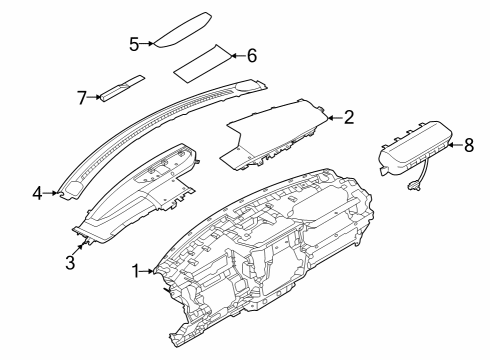 2023 Ford F-150 Lightning Instrument Panel Components Diagram 6