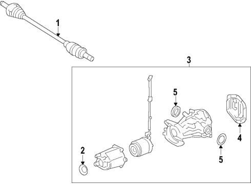 2019 Ford Police Interceptor Utility Rear Axle, Differential, Drive Axles, Propeller Shaft Diagram