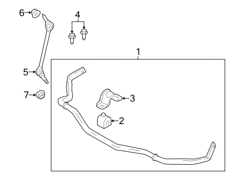 2024 Ford Mustang Stabilizer Bar & Components - Front Diagram