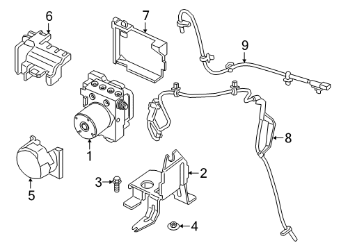 2020 Ford Ranger ABS Components Diagram