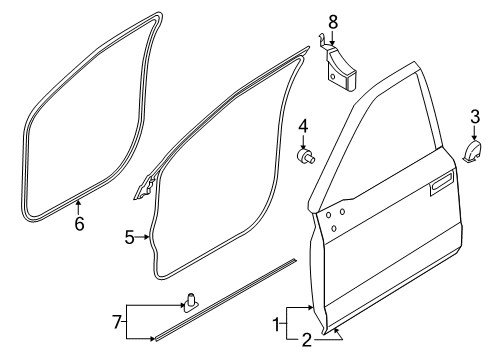 2022 Ford F-350 Super Duty Door & Components Diagram 1