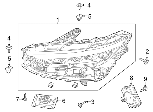 2022 Ford Mustang Mach-E Headlamp Components Diagram 2