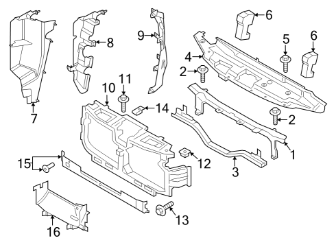 2024 Ford F-250 Super Duty Radiator Support Diagram