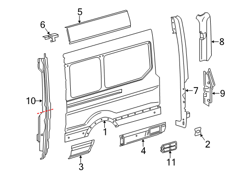 2022 Ford Transit Side Panel & Components Diagram 7