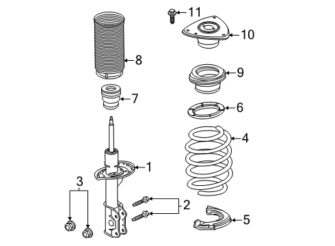 2023 Ford Explorer Struts & Components - Front Diagram 1