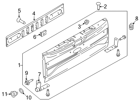 2020 Ford F-250 Super Duty Tail Gate Diagram 2