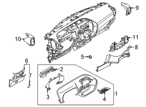 2022 Ford Bronco Sport BEZEL - INSTRUMENT CLUSTER Diagram for M1PZ-78047A04-AA