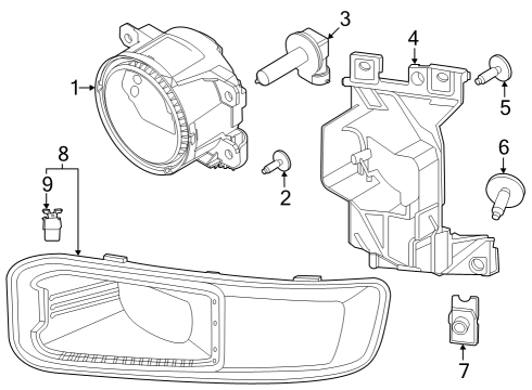 2023 Ford F-350 Super Duty BRACKET - FOG LAMP Diagram for PC3Z-15266-C