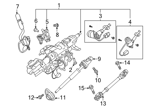 2021 Ford F-350 Super Duty Steering Column & Wheel, Steering Gear & Linkage Diagram 2