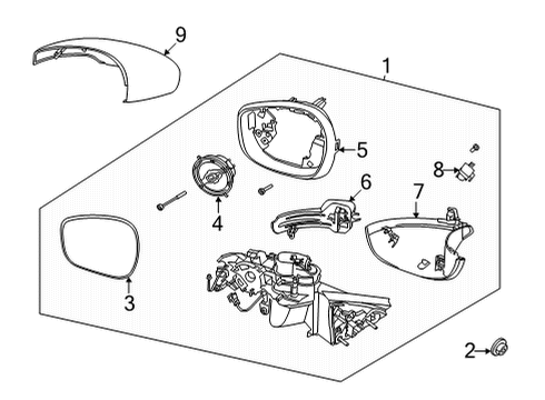 2022 Ford Mustang Mach-E Outside Mirrors Diagram 2