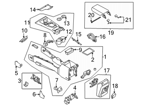 2022 Ford Bronco Front Console Diagram 1