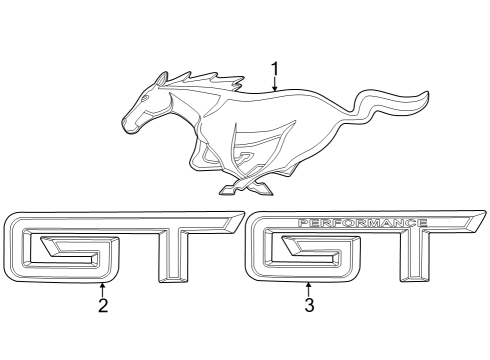 2024 Ford Mustang Exterior Trim - Trunk Diagram 1