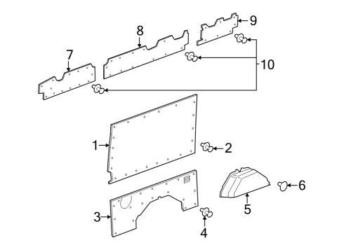 2022 Ford E-Transit Interior Trim - Side Panel Diagram 7