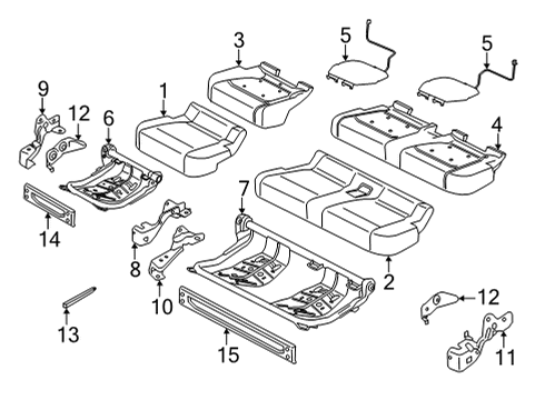 2021 Ford F-150 COVER ASY - REAR SEAT CUSHION Diagram for ML3Z-1663804-BB