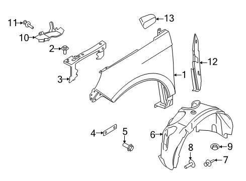 2023 Ford Edge Fender & Components Diagram