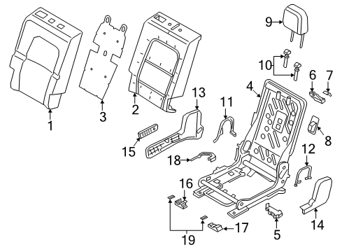 2021 Lincoln Corsair Rear Seat Components Diagram 1