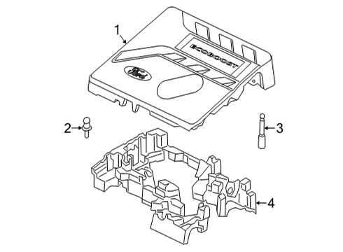 2022 Ford Bronco Sport Engine Appearance Cover Diagram 1