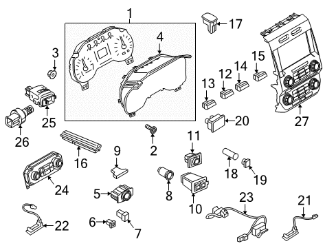 2017 Ford F-250 Super Duty SWITCH ASY - STEERING WHEEL Diagram for GB5Z-9C888-B