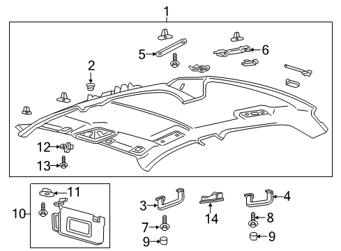 2020 Lincoln Continental Interior Trim - Roof Diagram 2