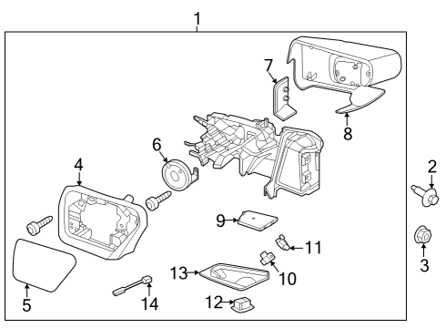 2023 Ford F-150 Lightning Outside Mirrors Diagram 2