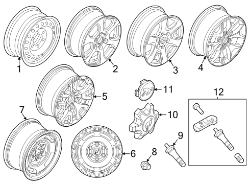 2023 Ford Bronco WHEEL ASY Diagram for NB3Z-1007-A