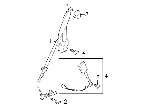 2024 Ford Mustang PRETENSIONER - SEAT BELT RETRA Diagram for PR3Z-63611B08-RA