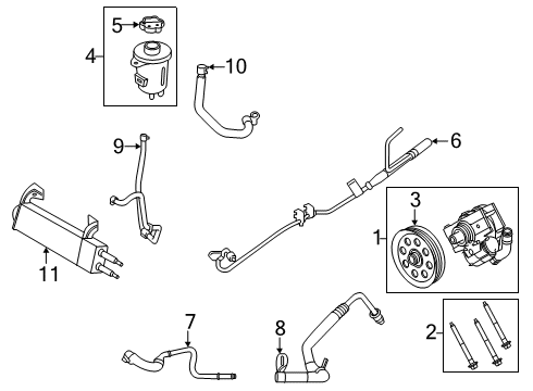 2021 Ford F-250 Super Duty P/S Pump & Hoses, Steering Gear & Linkage Diagram 4