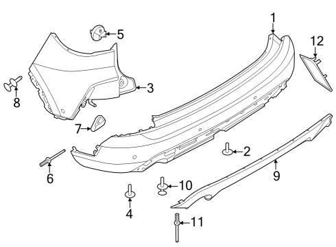 2023 Ford Escape Bumper & Components - Rear Diagram 1