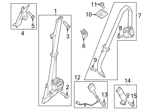 2023 Ford F-250 Super Duty Front Seat Belts Diagram 3