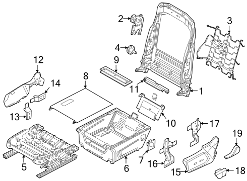 2023 Ford E-Transit Front Seat Components Diagram 2